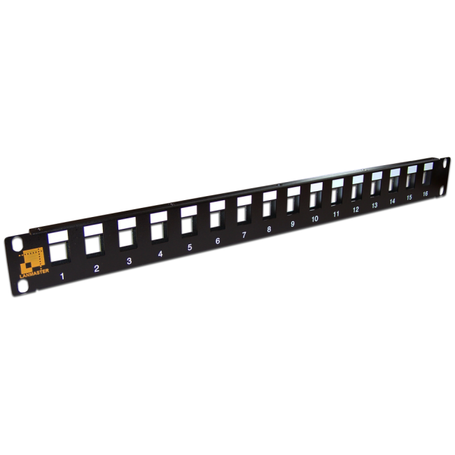 Патч-панель наборная, экранированная, 16 портов, 1U, Lanmaster LAN-PP16OK-STP