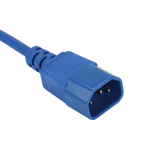 Шнур питания C13-C14, 3х0.75, 220В, 10А, синий, 1.8 метра, Lanmaster LAN-PP13/14-1.8-BL