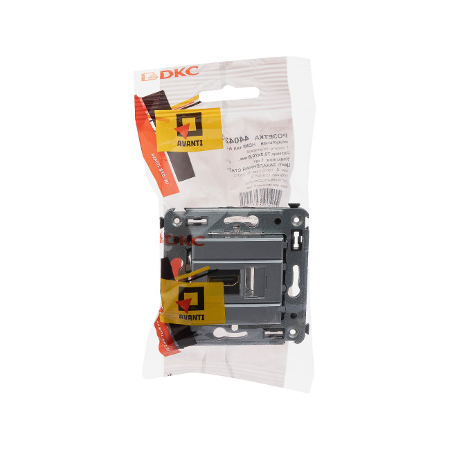 HDMI розетка одинарная в стену, тип А-А, "Avanti", "Закаленная сталь" DKC 4404253