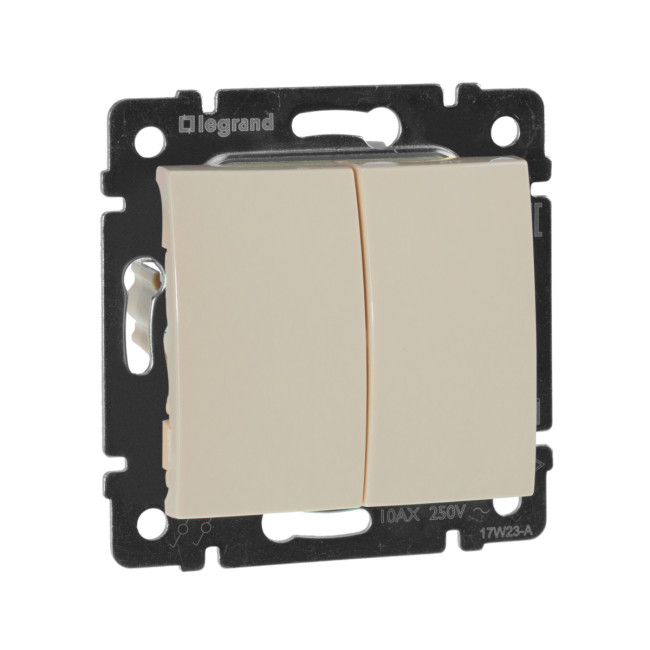 Legrand 774305 Выключатель двухклавишный - Valena - 10 A - 250 В~ - слоновая кость