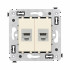 Компьютерная розетка RJ-45 без шторки в стену, кат.6 двойная экранированная, "Avanti", "Ванильная дымка" DKC 4405794