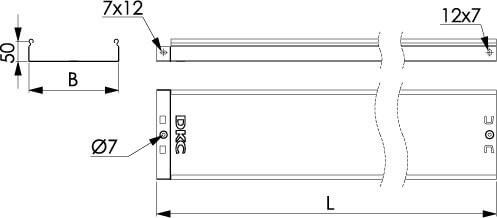 Лоток 200х50 L 3000, цинк-ламельный DKC 35024ZL Лоток 200х50 L 3000, цинк-ламельный DKC 35024ZL