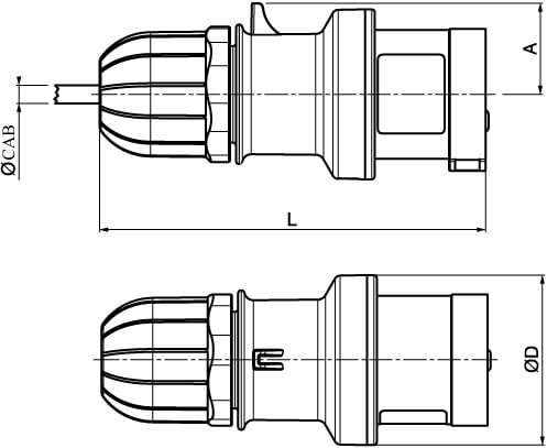 Вилка кабельная IP44 32A 3P+E 400V DKC DIS2133236