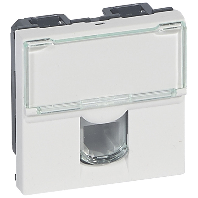 Legrand 078731 Розетка телефонная RJ 11 - Программа Mosaic - 4 контакта - 2 модуля - белая