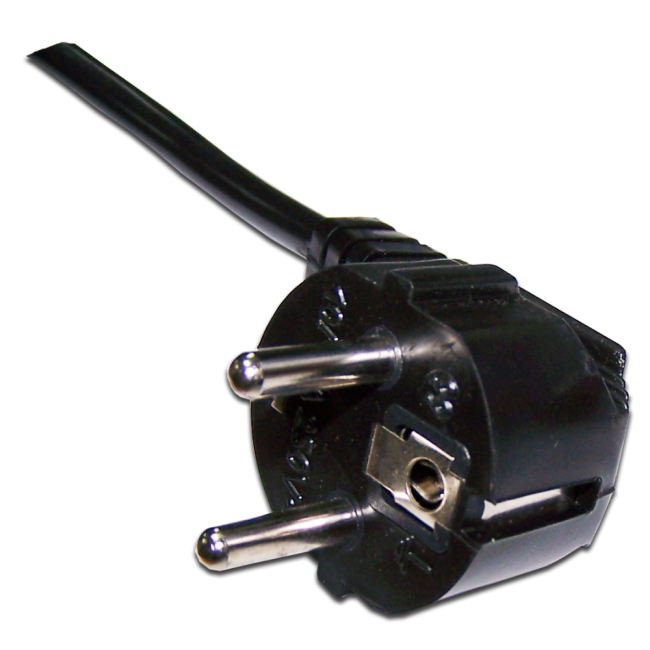 Шнур питания C13-Schuko угловая, 3х0.75, 220В, 10А, черный, 5.0 метров, Lanmaster LAN-PP13/SHA-5.0-BK