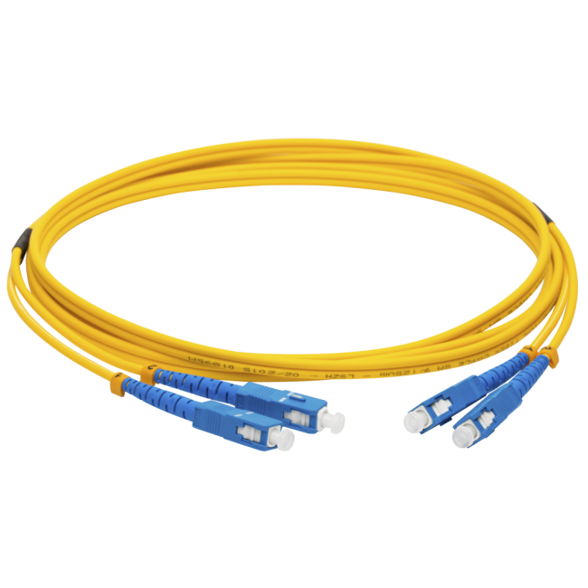 Патч-корд оптический LANMASTER, LSZH, дуплексный, SC/UPC-SC/UPC, SM OS2, 2.0 м, Lanmaster LAN-2SC-2SC/SU-2.0