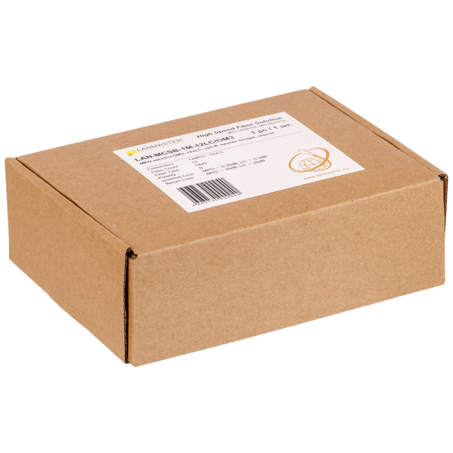 MPO кассета OM3, 12xLC, тип B, низкие потери, черная, Lanmaster LAN-MCSB-1M-12LC/OM3 MPO кассета OM3, 12xLC, тип B, низкие потери, черная, Lanmaster LAN-MCSB-1M-12LC/OM3