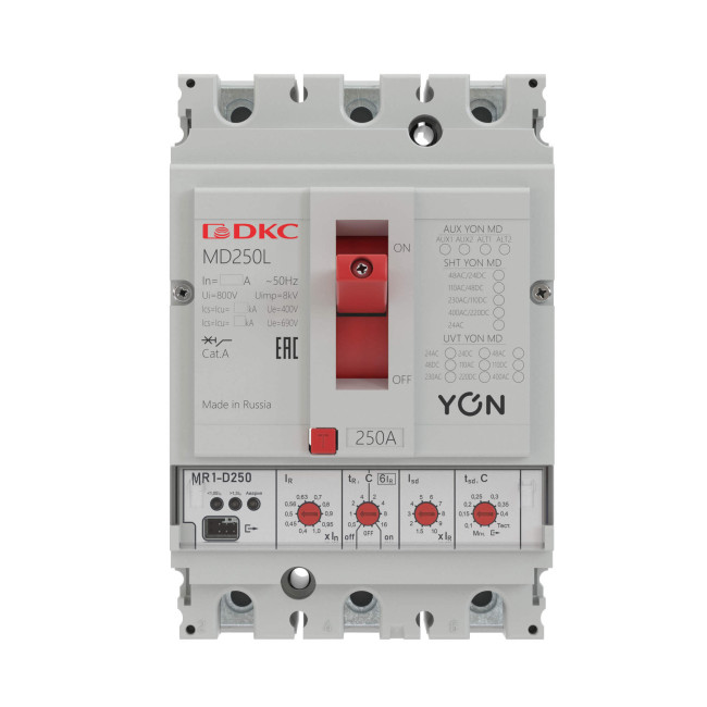 Авт. выкл. YON MD250N-MR1 3P 250А 40kA Ir 0.4…1xIn Isd 1.5…10xIn DKC MD250N-MR1 Авт. выкл. YON MD250N-MR1 3P 250А 40kA Ir 0.4…1xIn Isd 1.5…10xIn DKC MD250N-MR1