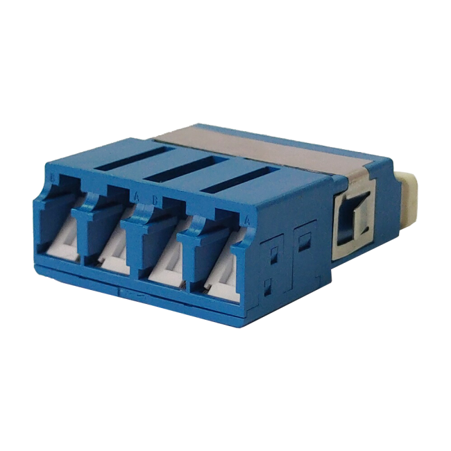 Адаптер оптический LC SM, со шторкой, корпус SC, квадро, Lanmaster LAN-4LCS/SH-AM-SM