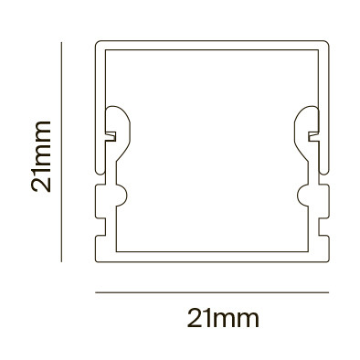 Алюминиевый профиль накладной 21x21 Maytoni Led Strip ALM007S-2M