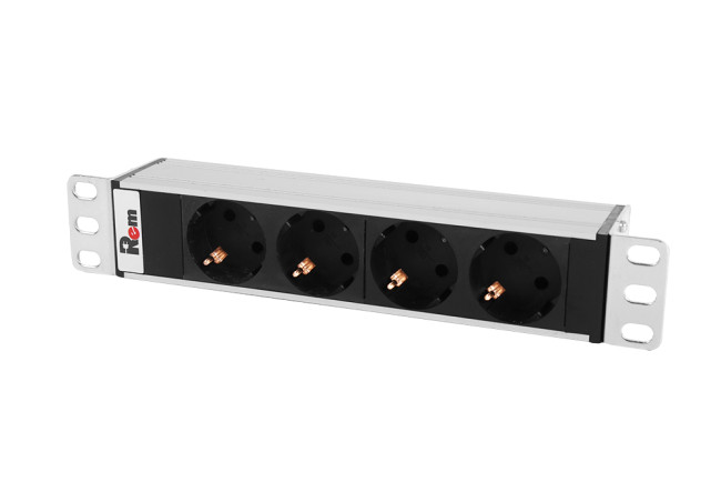 Блок розеток Rem-10 без шнура, 4 Sсhuko, вход IEC 60320 C14, 10A, алюм., 10" ЦМО R-10-4S-220-Z Блок розеток Rem-10 без шнура, 4 Sсhuko, вход IEC 60320 C14, 10A, алюм., 10" ЦМО R-10-4S-220-Z