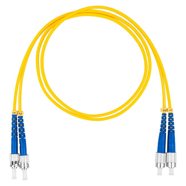 Шнур оптический коммутационный (патч-корд), FC-ST, дуплекс (duplex), OS2, нг(А)-HF, желтый, 7,0 м Datarex DR-222346