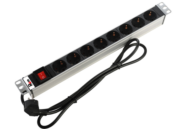 Блок розеток Rem-16 с выкл., 8 Schuko, 16A, алюм., 19", шнур 1,8 м. ЦМО R-16-8S-V-440-1.8 Блок розеток Rem-16 с выкл., 8 Schuko, 16A, алюм., 19", шнур 1,8 м. ЦМО R-16-8S-V-440-1.8