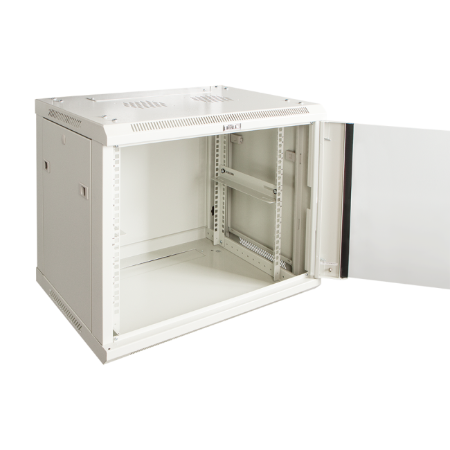 Шкаф настенный серии Pro, 12U 600x600, стеклянная дверь, TWT-CBWPG-12U-6x6-GY