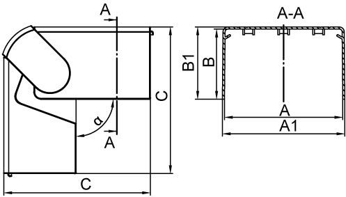NEAV 100x60 Угол внешний изменяемый (70-120°) DKC 01713 NEAV 100x60 Угол внешний изменяемый (70-120°) DKC 01713