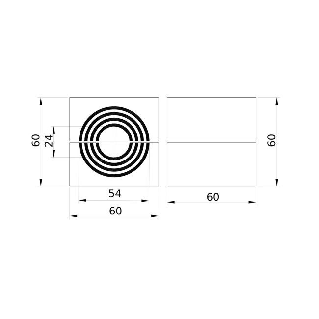 Модуль кабельный 60х60 мм, D = 24-54 мм DKC DXS0006