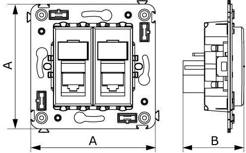 Компьютерная розетка RJ-45 в стену, кат.5e двойная экранированная,"Avanti", "Ванильная дымка" DKC 4405364 Компьютерная розетка RJ-45 в стену, кат.5e двойная экранированная,"Avanti", "Ванильная дымка" DKC 4405364
