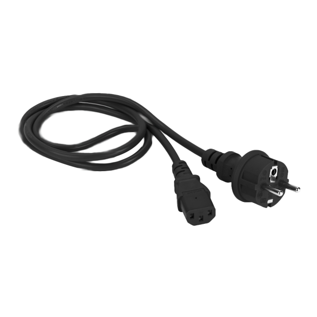 Шнур питания C13-Schuko, 3х0.75, 220В, 10А, белый, 1 метр, Lanmaster LAN-PP13/SH-1.0-WH