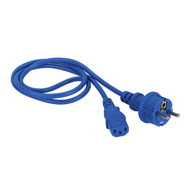 Шнур питания C13-Schuko, 3х0.75, 220В, 10А, черный, 1.5 метра, Lanmaster LAN-PP13/SH-1.5-BK