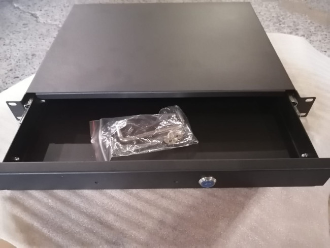 CB-DRW-1U / Ящик выдвижной 19", с замком, 1U, черный Глубина 350мм