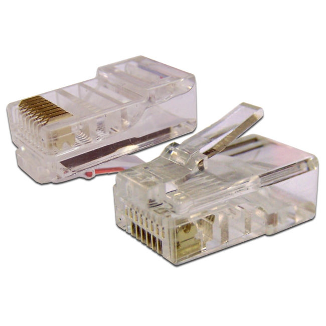 Коннектор RJ45 UTP 8P8C, универсальный, cat.5e, 100 шт., TWT-PL45-8P8C Коннектор RJ45 UTP 8P8C, универсальный, cat.5e, 100 шт., TWT-PL45-8P8C