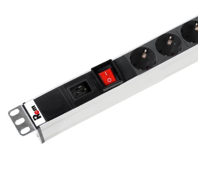 Блок розеток Rem-16 с выкл., 7 Schuko, вход IEC 60320 C20, 16A, алюм., 19" ЦМО R-16-7S-V-440 Блок розеток Rem-16 с выкл., 7 Schuko, вход IEC 60320 C20, 16A, алюм., 19" ЦМО R-16-7S-V-440