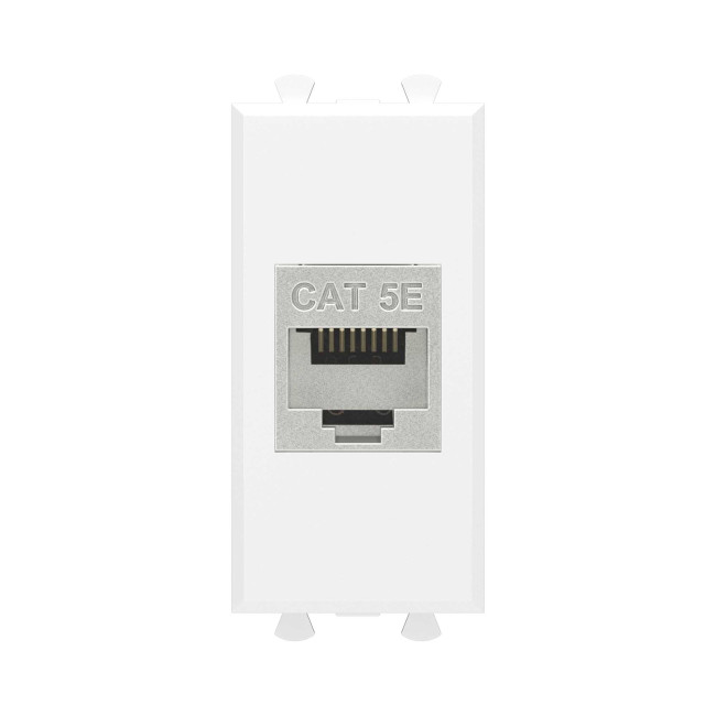 Компьютерная розетка RJ-45 без шторки модульная, кат.5е экранированная, "Avanti", "Белое облако", 1 модуль DKC 4400761 Компьютерная розетка RJ-45 без шторки модульная, кат.5е экранированная, "Avanti", "Белое облако", 1 модуль DKC 4400761