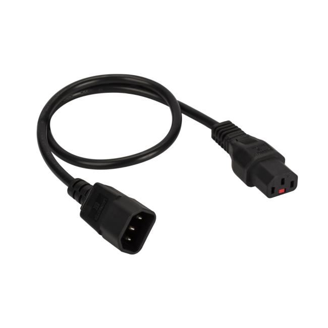 Шнур питания с блокировкой C13-C14, 3х0.75, 220В, 10А, черный, 1 метр, Lanmaster LAN-PP13L/14-1.0-BK Шнур питания с блокировкой C13-C14, 3х0.75, 220В, 10А, черный, 1 метр, Lanmaster LAN-PP13L/14-1.0-BK