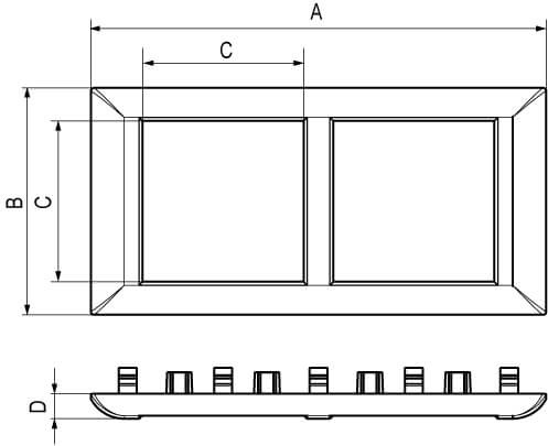 Рамка-суппорт "Avanti" для "In-liner Front", белый, 6 модулей DKC 4400916
