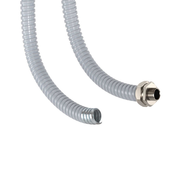 Металлорукав DN 10мм в герметичной ПВХ изоляции, Dвн 10,0 мм, Dнар 14,0, 50 м, цвет серый DKC 6071R-010 Металлорукав DN 10мм в герметичной ПВХ изоляции, Dвн 10,0 мм, Dнар 14,0, 50 м, цвет серый DKC 6071R-010