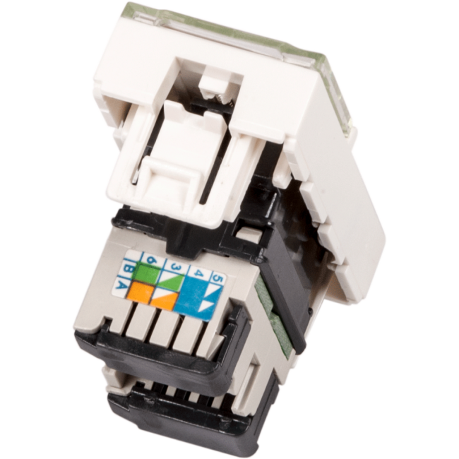 Вставка Mosaic 22.5x45, RJ-45 UTP, кат.5e, со шторкой и увеличенным окном маркировки, белая, Lanmaster LAN-SIP-22U5E-WH Вставка Mosaic 22.5x45, RJ-45 UTP, кат.5e, со шторкой и увеличенным окном маркировки, белая, Lanmaster LAN-SIP-22U5E-WH