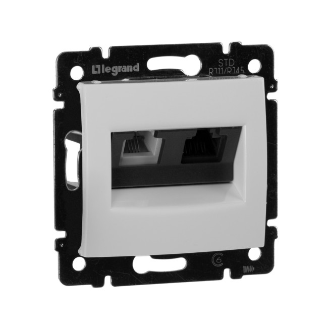 Legrand 770080 Двойная розетка RJ45 Cat. 5е/6 UTP + RJ11 - Valena - White