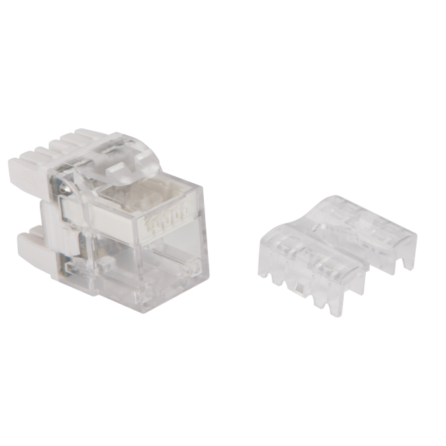 Модуль Keystone, RJ45, кат.6, UTP, 180 градусов, с индикатором, белый, Lanmaster LAN-OKi45U6/180 Модуль Keystone, RJ45, кат.6, UTP, 180 градусов, с индикатором, белый, Lanmaster LAN-OKi45U6/180