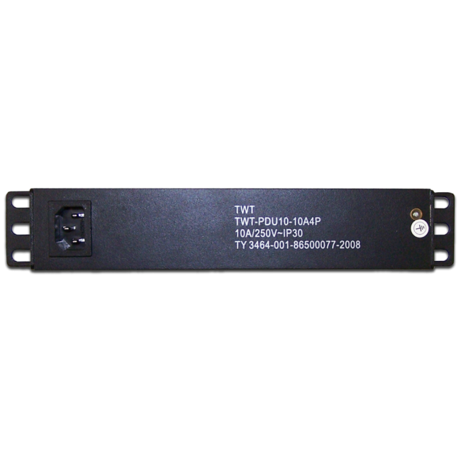 Блок розеток 10" 4 шт., 10A 250V, без шнура питания, TWT-PDU10-10A4P