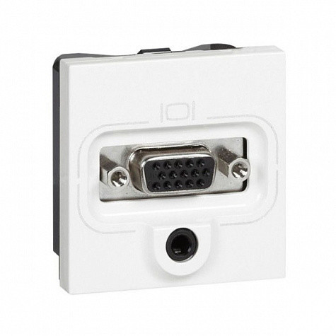 Legrand 078774 Розетка HD15 +jack 3,5, 2 модуля, Белый Legrand Mosaic