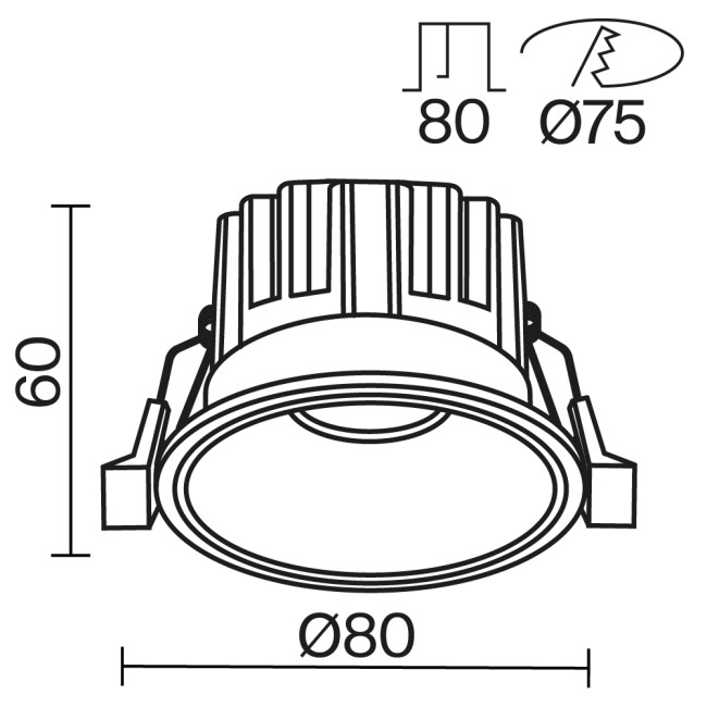 Встраиваемый светильник Round Maytoni Technical DL058-12W4K-W