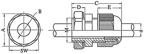 Зажим кабельный с контргайкой, IP68, PG11, д.5 - 10мм (розница) DKC 52700R Зажим кабельный с контргайкой, IP68, PG11, д.5 - 10мм (розница) DKC 52700R