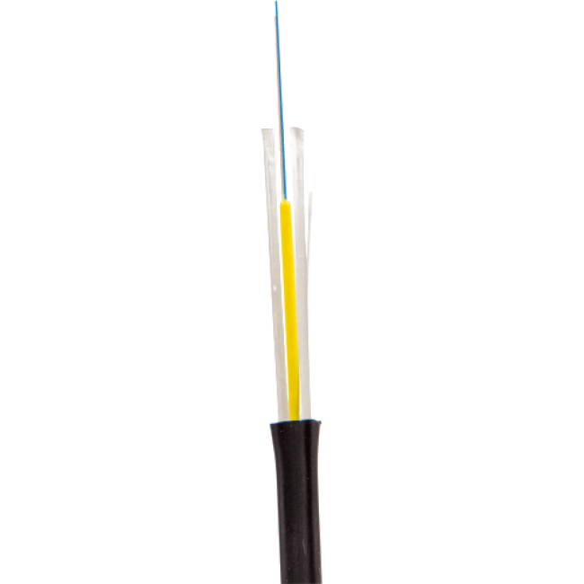 ВО кабель универсальный FTTH Drop, плоский, FRP, нг(А)-HF, 4 волокна, OS2 Ultra, черный, Lanmaster LAN-OFC-FUMF4-SU-HF