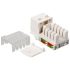 Модуль Keystone, RJ45, кат.5E, UTP, 90 градусов, узкий, со шторкой, белый, Lanmaster LAN-OK45U5E/90N-WH Модуль Keystone, RJ45, кат.5E, UTP, 90 градусов, узкий, со шторкой, белый, Lanmaster LAN-OK45U5E/90N-WH