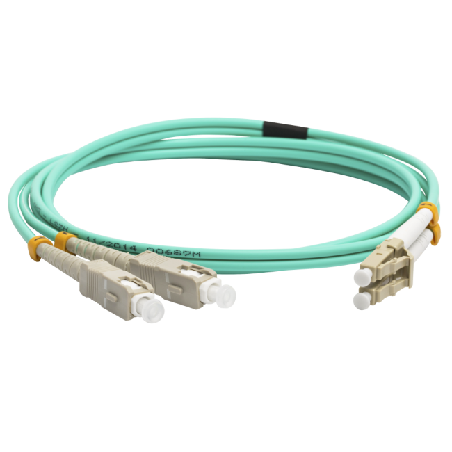 Патч-корд оптический LANMASTER, LSZH, дуплексный, LC/PC-SC/PC, MM 50/125, 0.5 м, Lanmaster LAN-2LC-2SC/OM2-0.5