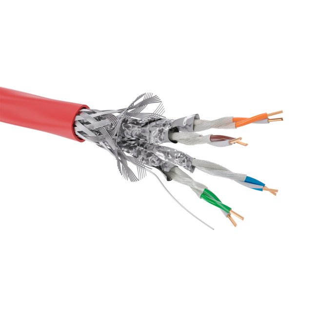 Кабель CAT 6A, S/FTP, нг(А)-FRHF, бухта 500м, красный DKC RN6ASFA04RD