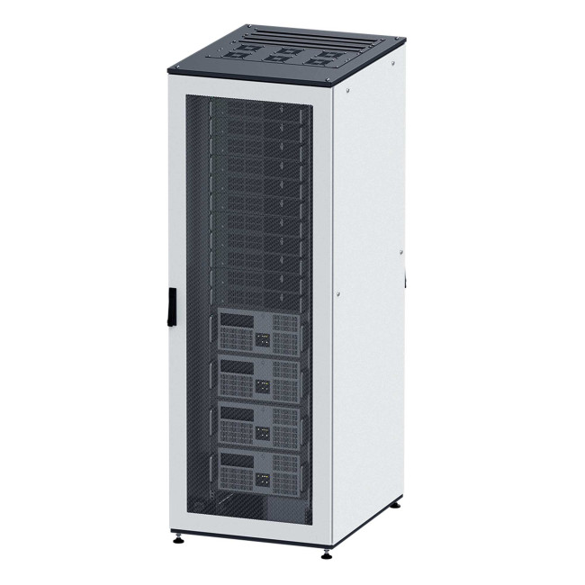 Собранный напольный 19" IT-CQE, 42U 600х800 двери перф/перф, RAL7011/7035 DKC R5DC4268PF