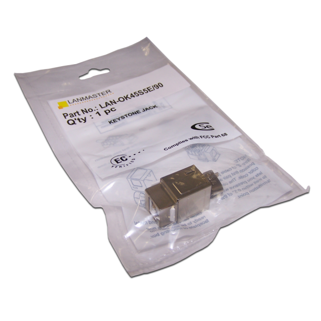 Модуль Keystone, RJ45, кат.5E, STP, 90 градусов, Lanmaster LAN-OK45S5E/90 Модуль Keystone, RJ45, кат.5E, STP, 90 градусов, Lanmaster LAN-OK45S5E/90