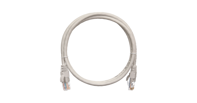 EC-PC4UD55B-010-GY-10 Коммутационный шнур U/UTP 4 пары, Кат.5е (Класс D), CCA, PVC нг(B), серый, 1м, NETLAN