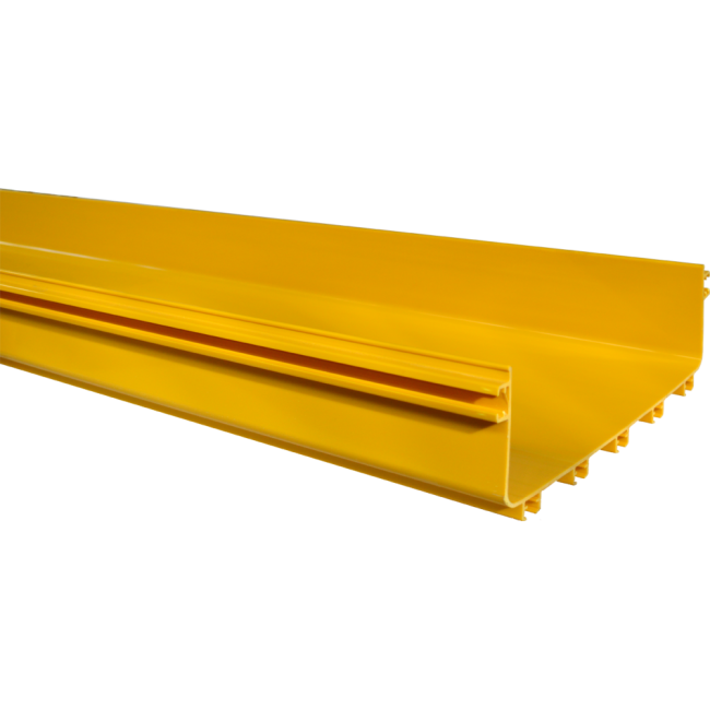 Прямая секция оптического лотка, 100x360 мм, 2 метра, желтая, Lanmaster LAN-OT100x360