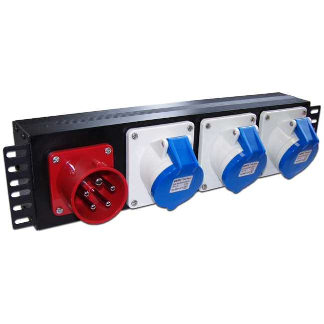 Блок розеток 19" трехфазный, 1х3 IEC309, 32A 380V, TWT-PDU-32AI9-3P Блок розеток 19" трехфазный, 1х3 IEC309, 32A 380V, TWT-PDU-32AI9-3P