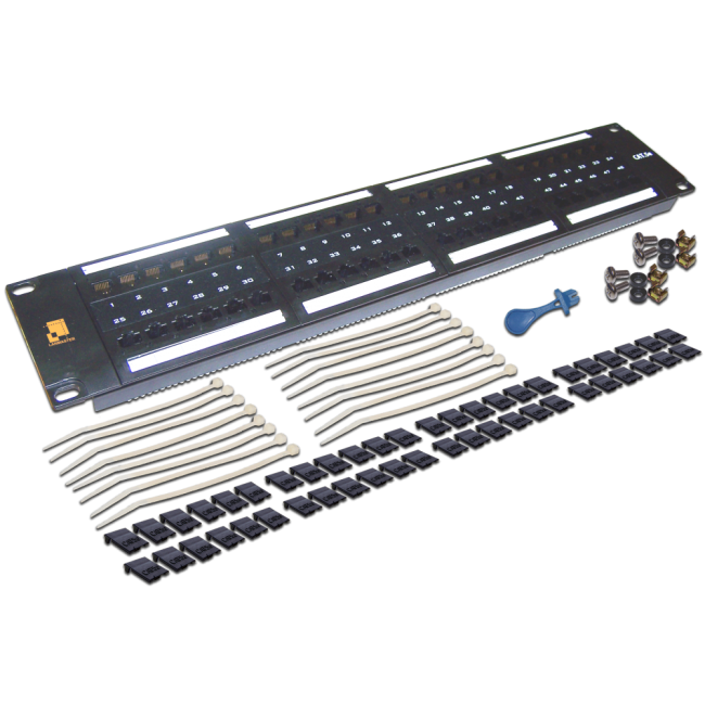 Патч-панель 48 порта, UTP, кат.5E, 2U, Lanmaster LAN-PPL48U5E