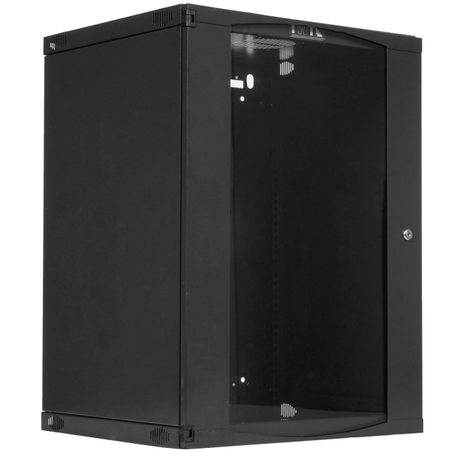 Шкаф настенный Next, 12U 550x600, стеклянная дверь, черный, TWT-CBWNG-12U-6x6-BK