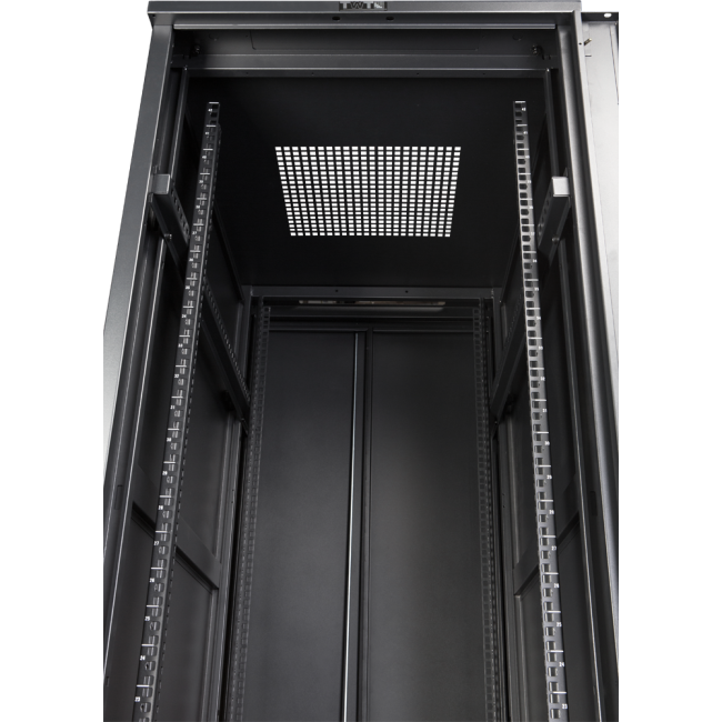 Шкаф 19" Business, 42U 600x1200, черный, передняя дверь стекло, задняя дверь распашная металл, TWT-CBB-42U-6x12-G1