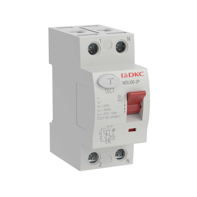Устройство защитного отключения УЗО ВДТ YON MAX MDL100, 2P, 300mA, 25A, тип АC DKC MDL100-2P4-25-AC